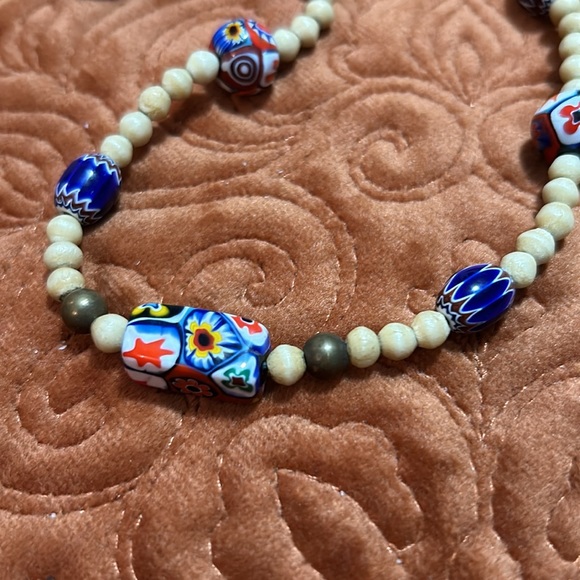 Vintage Antler-Bone Venetian Murano Glass Trade Bead African Necklace - Picture 8 of 15